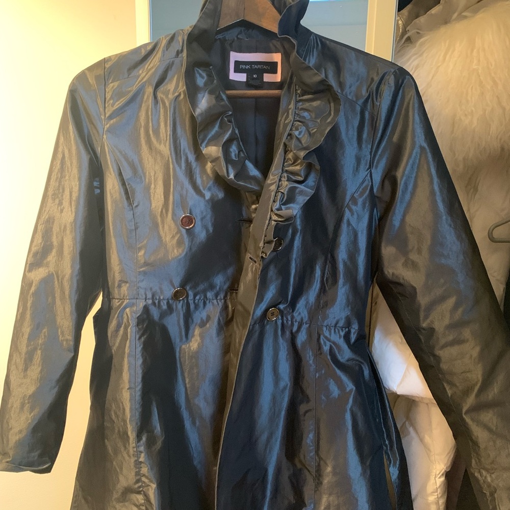 Grey Pink Tartan spring coat